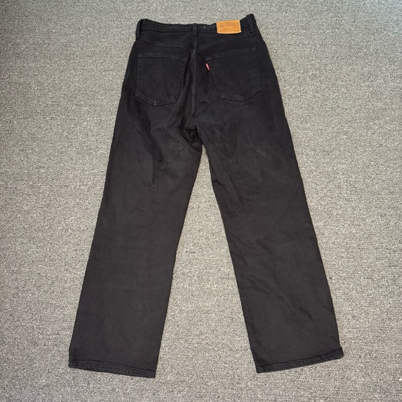 Levi’s Premium Denim Ribcage Straight Ankle Jeans Black Size 27 Button Fly - Picture 10 of 10